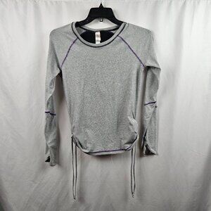 Lucy Tech Women Ruched Dashing Striped  Long Sleeve Running Top M